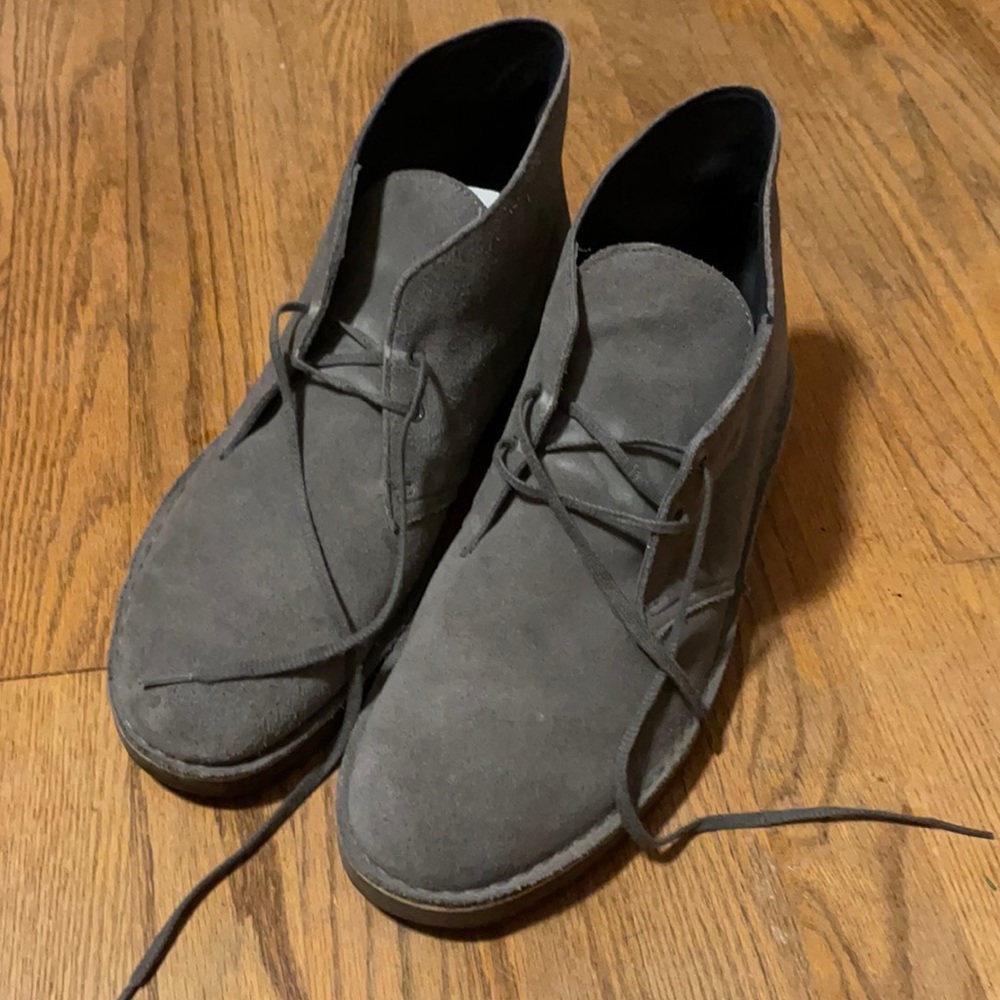 Clarks Chukka Boots Mens Size 13 M 33977 Ankle Desert Grey Suede Leather Shoes